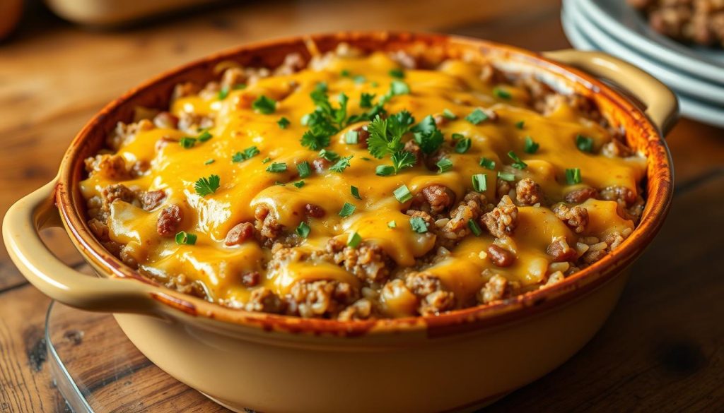 Cheddar-Topped Casserole Dish