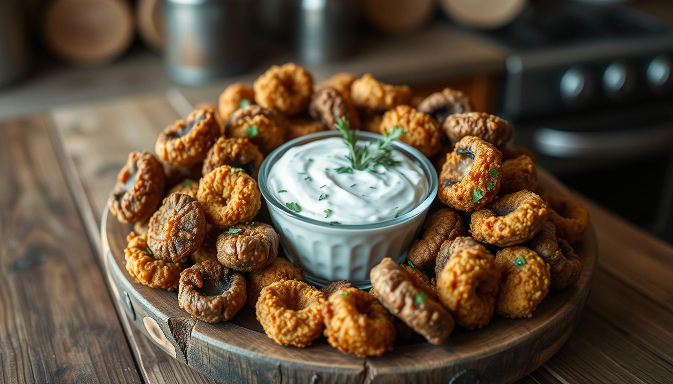 Crispy Fried Mushrooms with Cool Ranch Dip