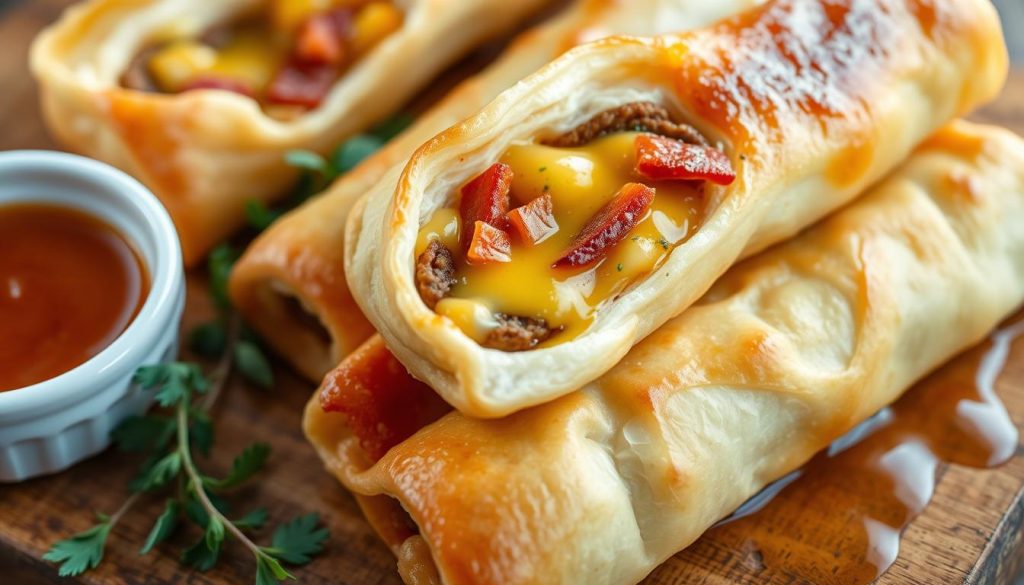 Garlic Butter Bacon Cheeseburger Rollups